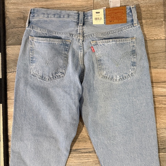 Levi's 501 Light Blue Distressed Skinny Jeans - Picture 7 of 7